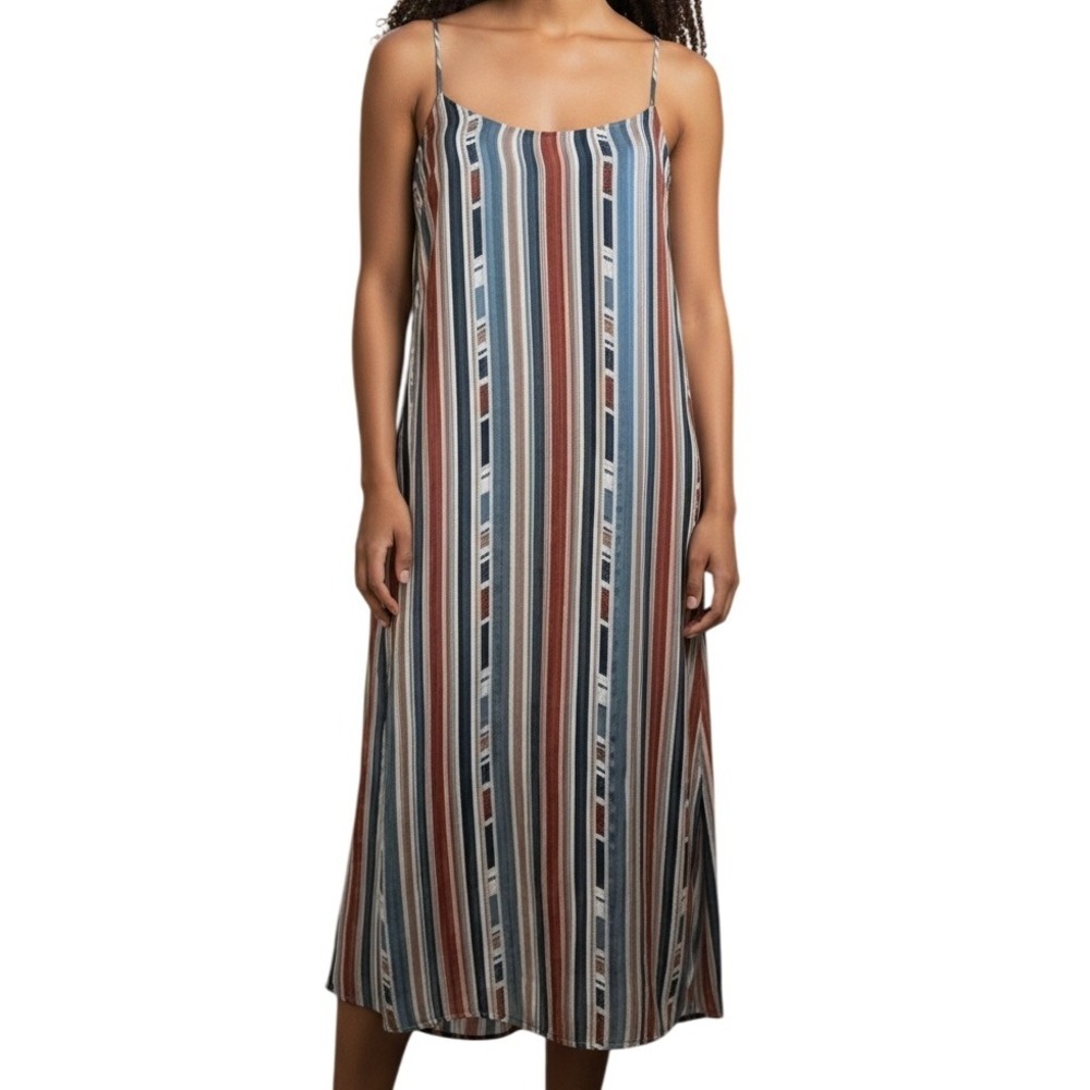 ASTR THE LABEL Multi Color Shift Dress Slits Tie Back EUC Size XS